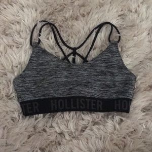 Hollister xs strappy black and gray sports bra